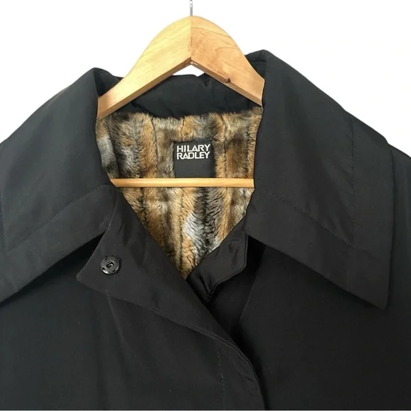Vintage Hilary Radley with Faux Fur Lining Trench/Over Coat. Size 8 - Picture 7 of 11